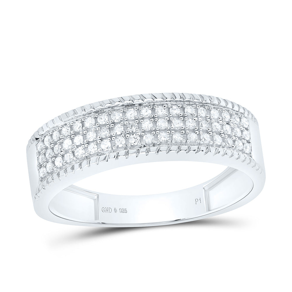 Sterling Silver 1/4 CTW-Natural Diamond Men'S Band