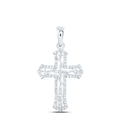 Sterling Silver 1/4 CTW-Natural Diamond Gift Cross Pendant