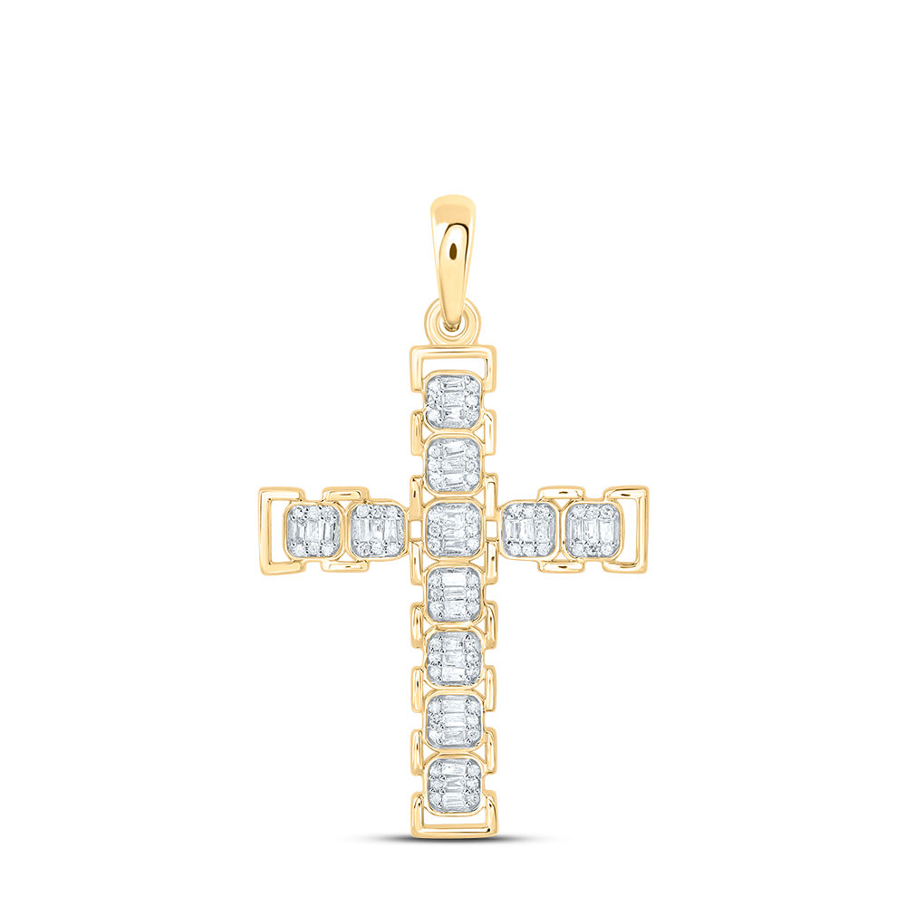 Sterling Silver 1/3 CTW-Natural Diamond Gift Cross Pendant