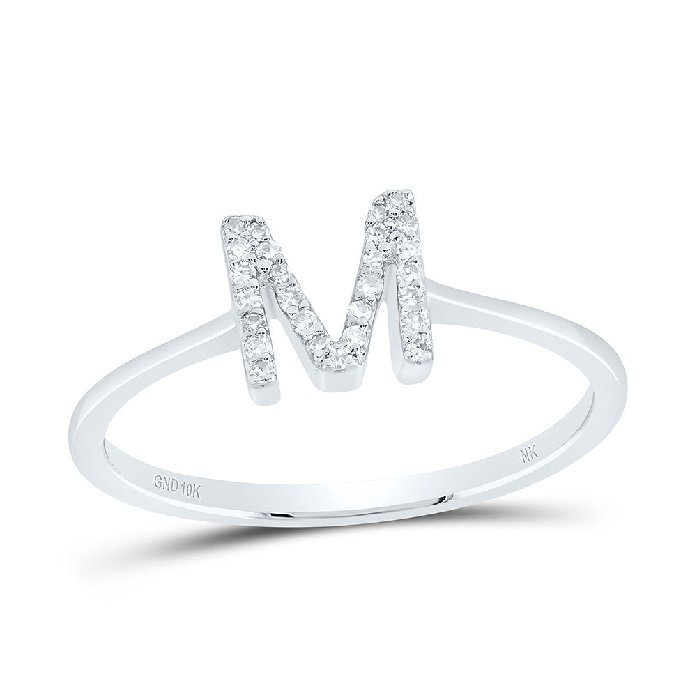 10k Gold 1/12 CTW-Natural Diamond Gift Initial "M" Ring