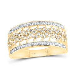 10k Gold 3/8 CTW-Natural Diamond Cuban Mens Ring
