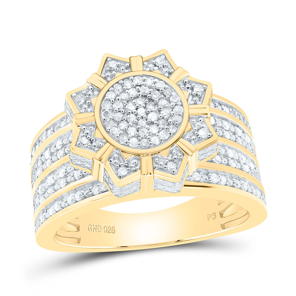 Sterling Silver 1/2 CTW-Natural Diamond Gift Flower Ring