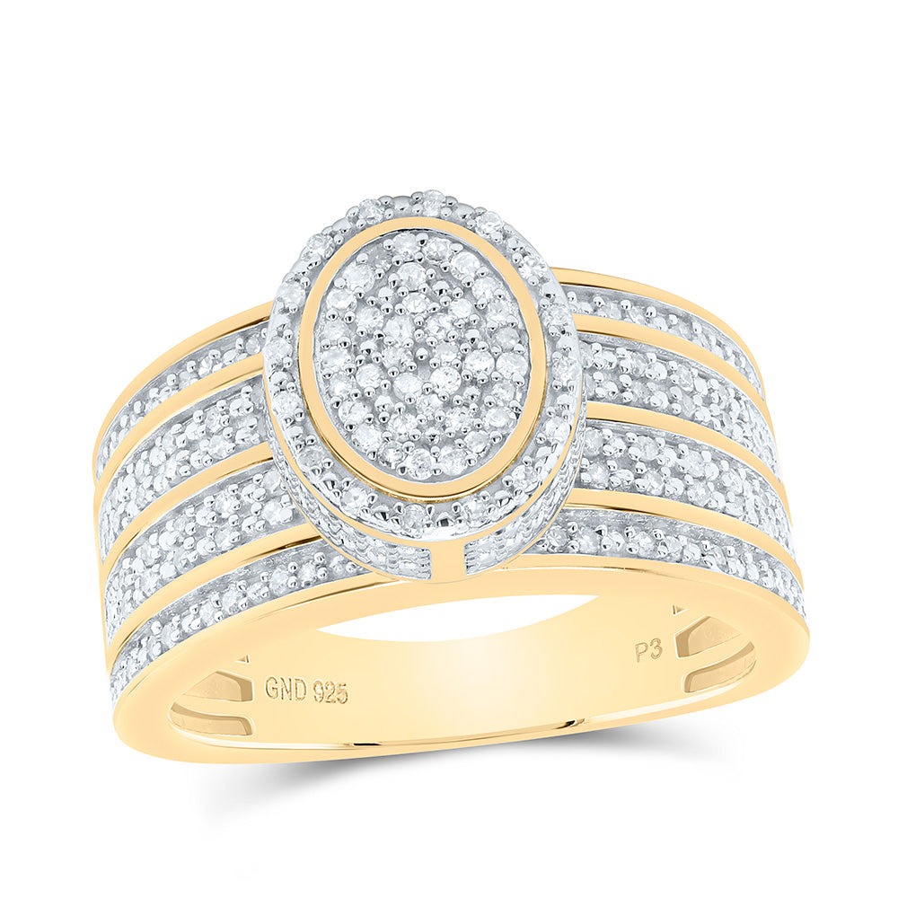 Sterling Silver 1/2 CTW-Natural Diamond Gift Oval Ring