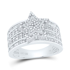 Sterling Silver 1/2 CTW-Natural Diamond Gift Star Ring