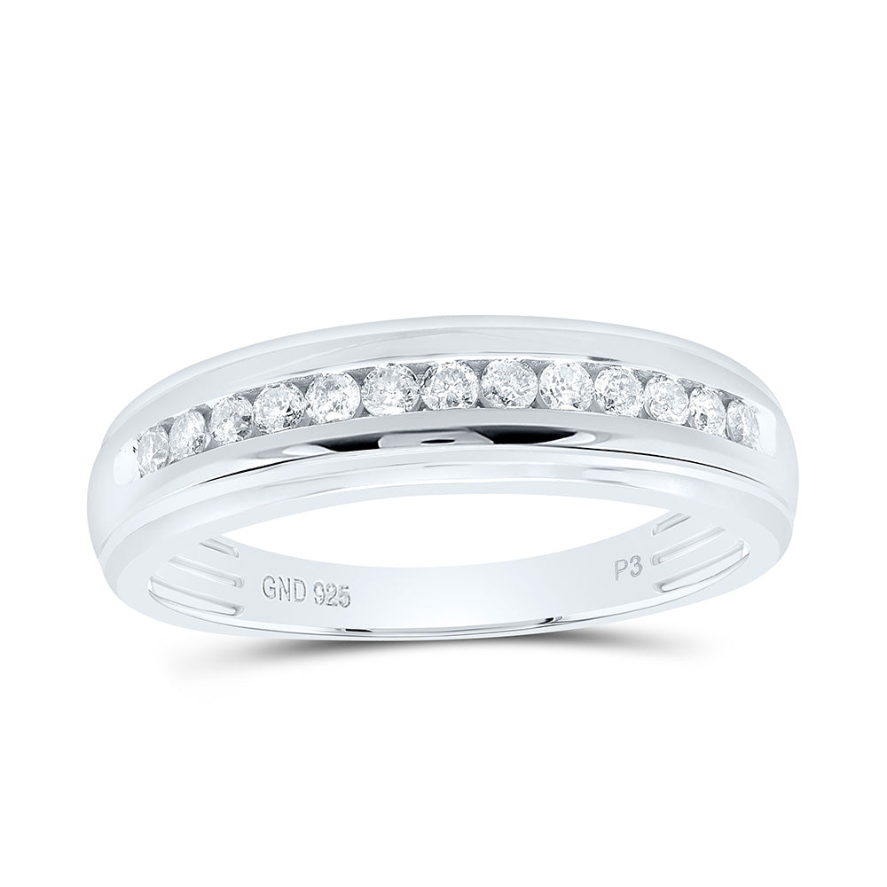 Sterling Silver 1/3 CTW-Natural Diamond Gift Mens Band