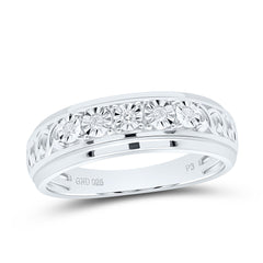 Sterling Silver 1/10 CTW-Natural Diamond Gift Mens Band