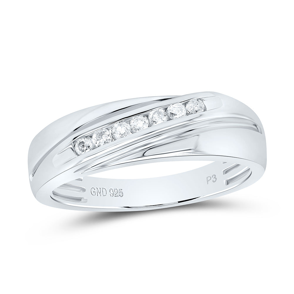 Sterling Silver 1/5 CTW-Natural Diamond Gift Mens Band
