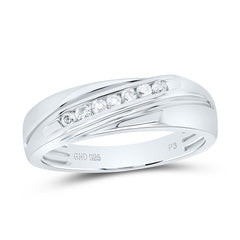 Sterling Silver 1/5 CTW-Natural Diamond Gift Mens Band