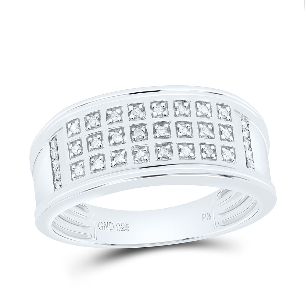 Sterling Silver 1/8 CTW-Natural Diamond Gift Mens Band