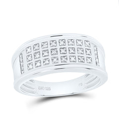 Sterling Silver 1/8 CTW-Natural Diamond Gift Mens Band