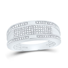 Sterling Silver 1/2 CTW-Natural Diamond Gift Mens Band
