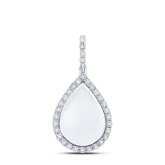 Sterling Silver 1/8 CTW-Natural Diamond Gift Pear Memory Pendant