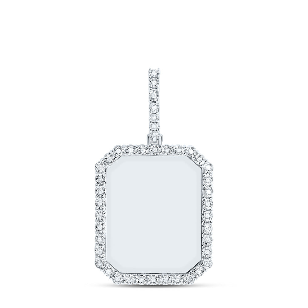 Sterling Silver 1/6 CTW-Natural Diamond Gift Emerald Memory Pendant