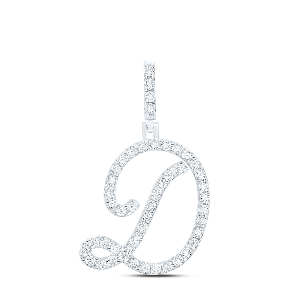 Sterling Silver 1/5 CTW-Natural Diamond Gift Initial "D" Pendant