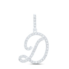 Sterling Silver 1/5 CTW-Natural Diamond Gift Initial "D" Pendant