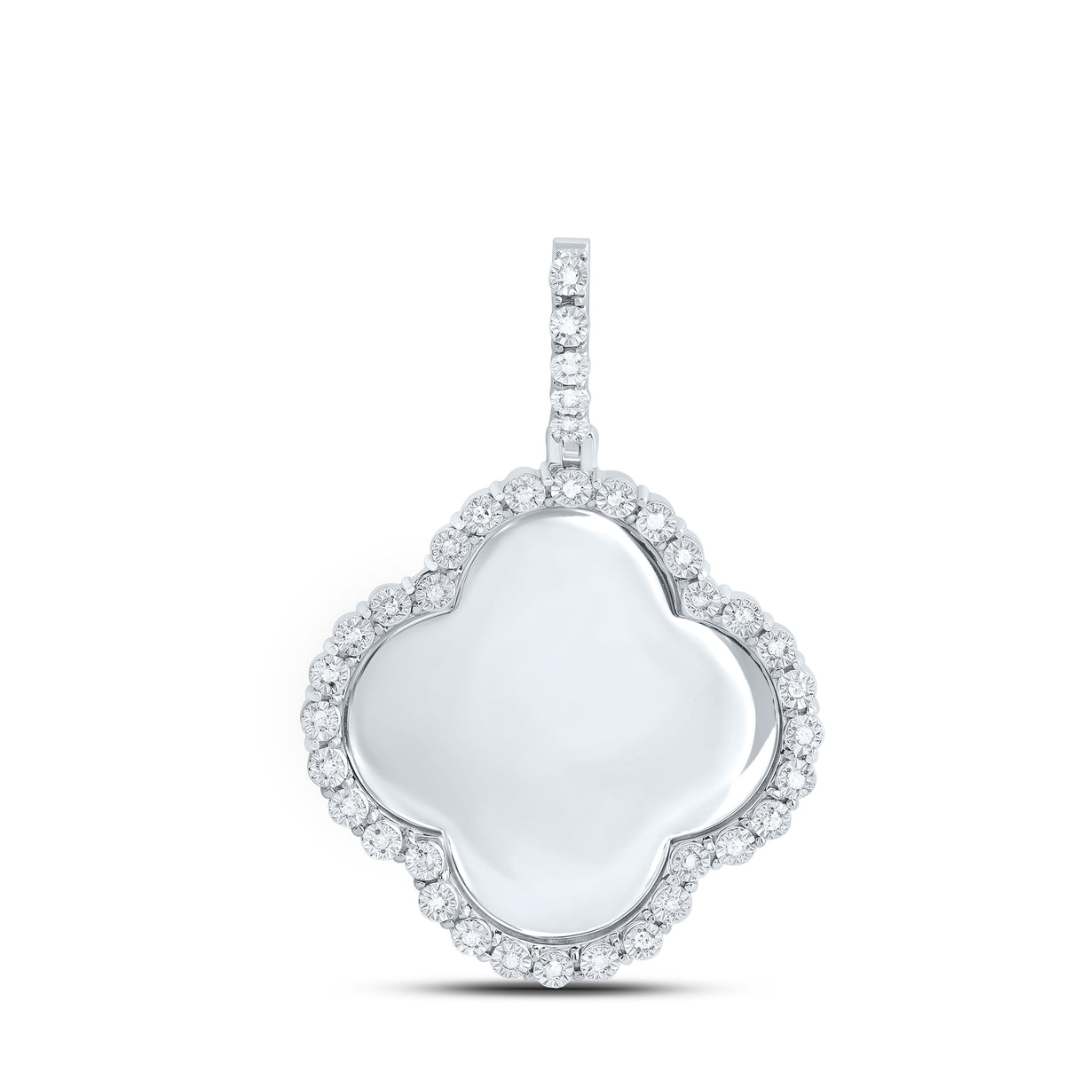 Sterling Silver 1/6 CTW-Natural Diamond Gift Clover Memory Pendant