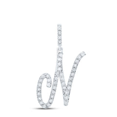 Sterling Silver 1/6 CTW-Natural Diamond Gift Initial "N" Pendant