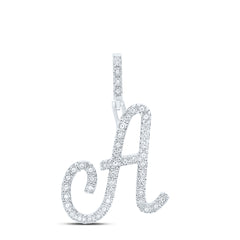 Sterling Silver 1/5 CTW-Natural Diamond Gift Initial "A" Pendant