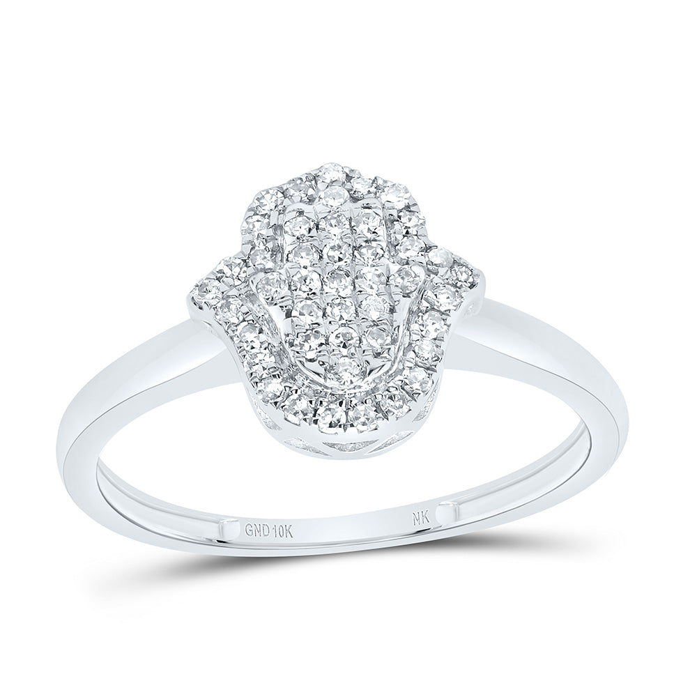 10k Gold 1/5 CTW-Natural Diamond Fashion Hamsa Ring