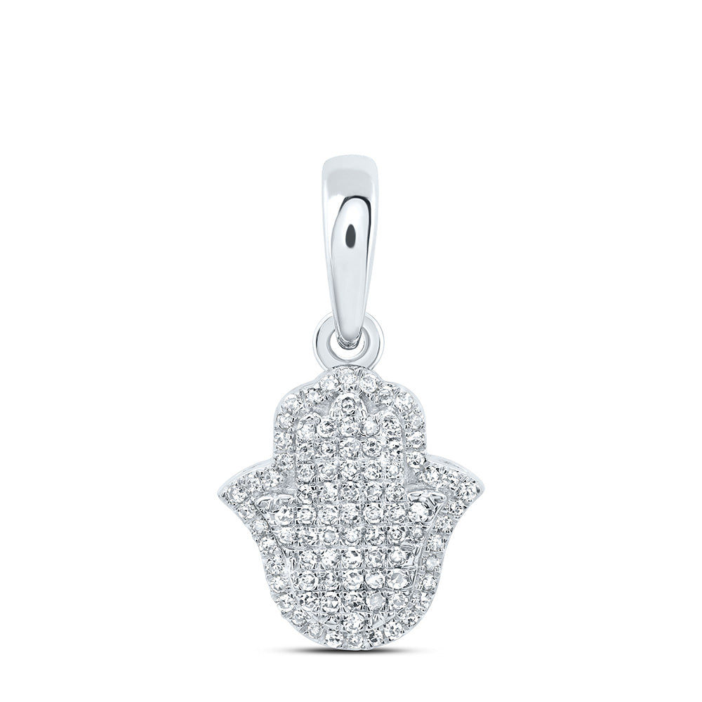 10k Gold 1/3 CTW-Natural Diamond Fashion Hamsa Pendant
