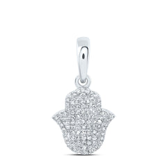 10k Gold 1/3 CTW-Natural Diamond Fashion Hamsa Pendant