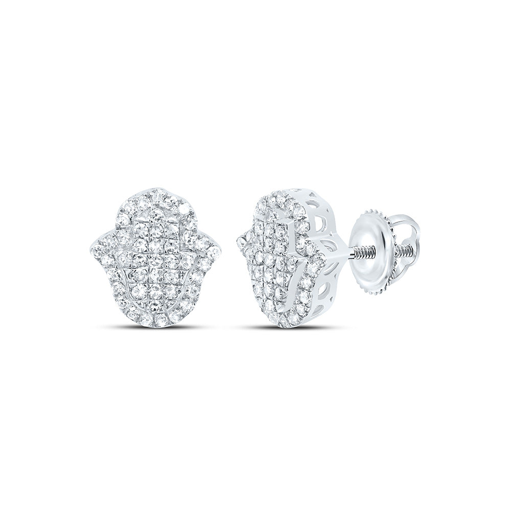10k Gold 1/3 CTW-Natural Diamond Fashion Hamsa Earring