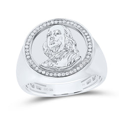 Sterling Silver 1/8 CTW-Natural Diamond Gift Mens Ring