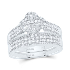 Sterling Silver 1/2 CTW-Natural Diamond Gift Clover Trio Set