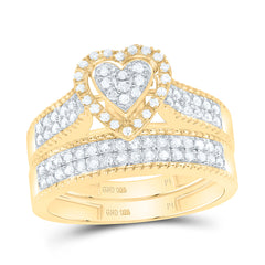 Sterling Silver 1/2 CTW-Natural Diamond Gift Heart Trio Set