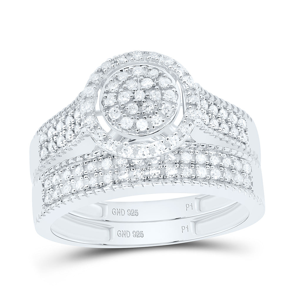 Sterling Silver 5/8 CTW-Natural Diamond Gift Round Trio Set