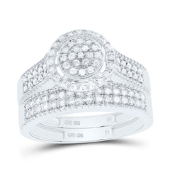 Sterling Silver 5/8 CTW-Natural Diamond Gift Round Trio Set