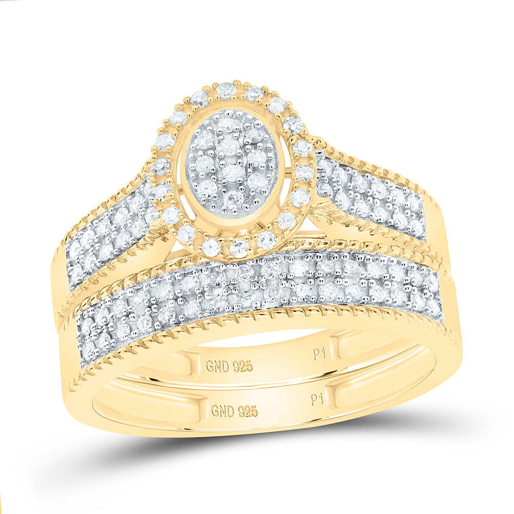 Sterling Silver 1/2 CTW-Natural Diamond Gift Oval Trio Set