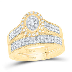 Sterling Silver 1/2 CTW-Natural Diamond Gift Oval Trio Set