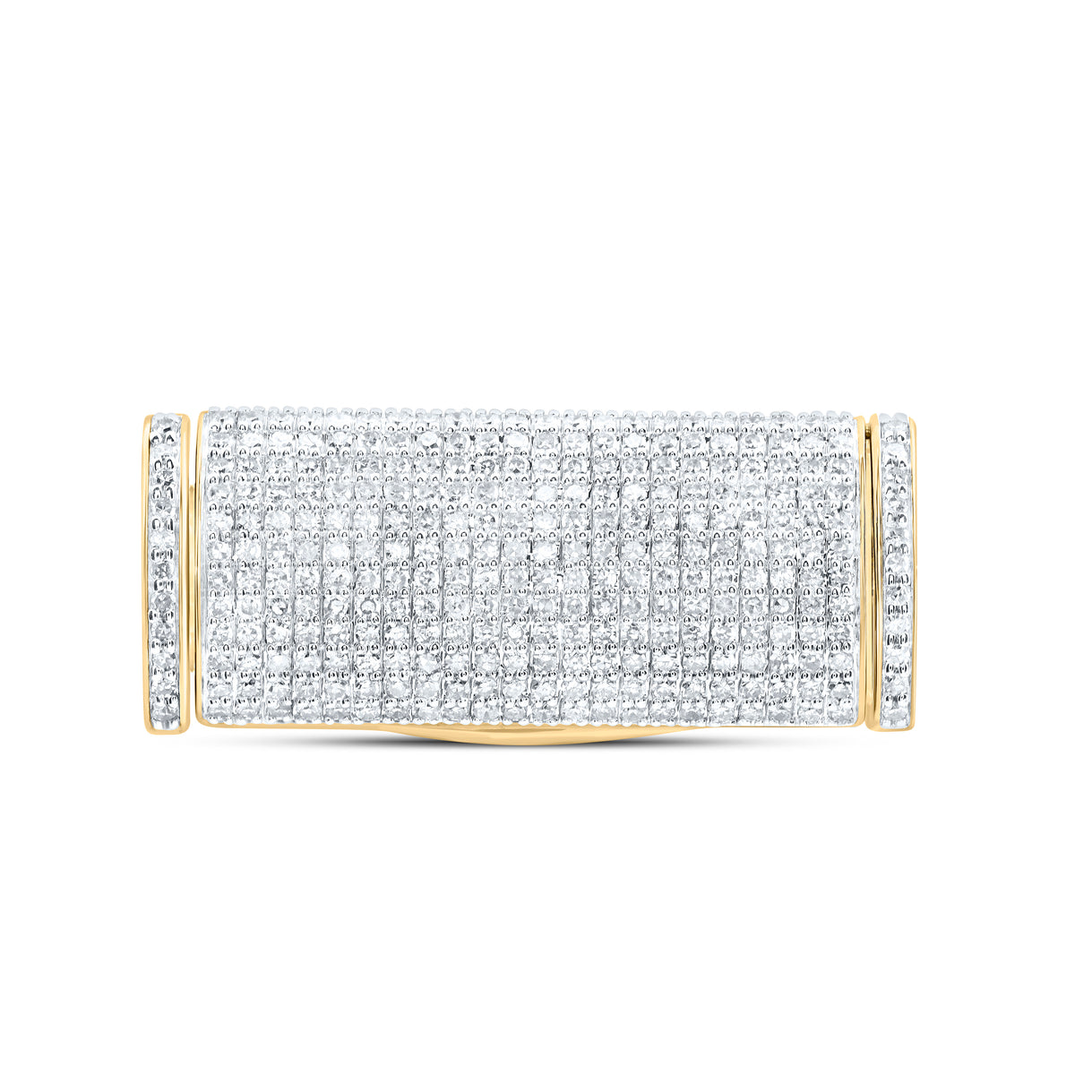 14k Gold 1 7/8 CTW-Natural Diamond (14MM) Cuban Lock Box