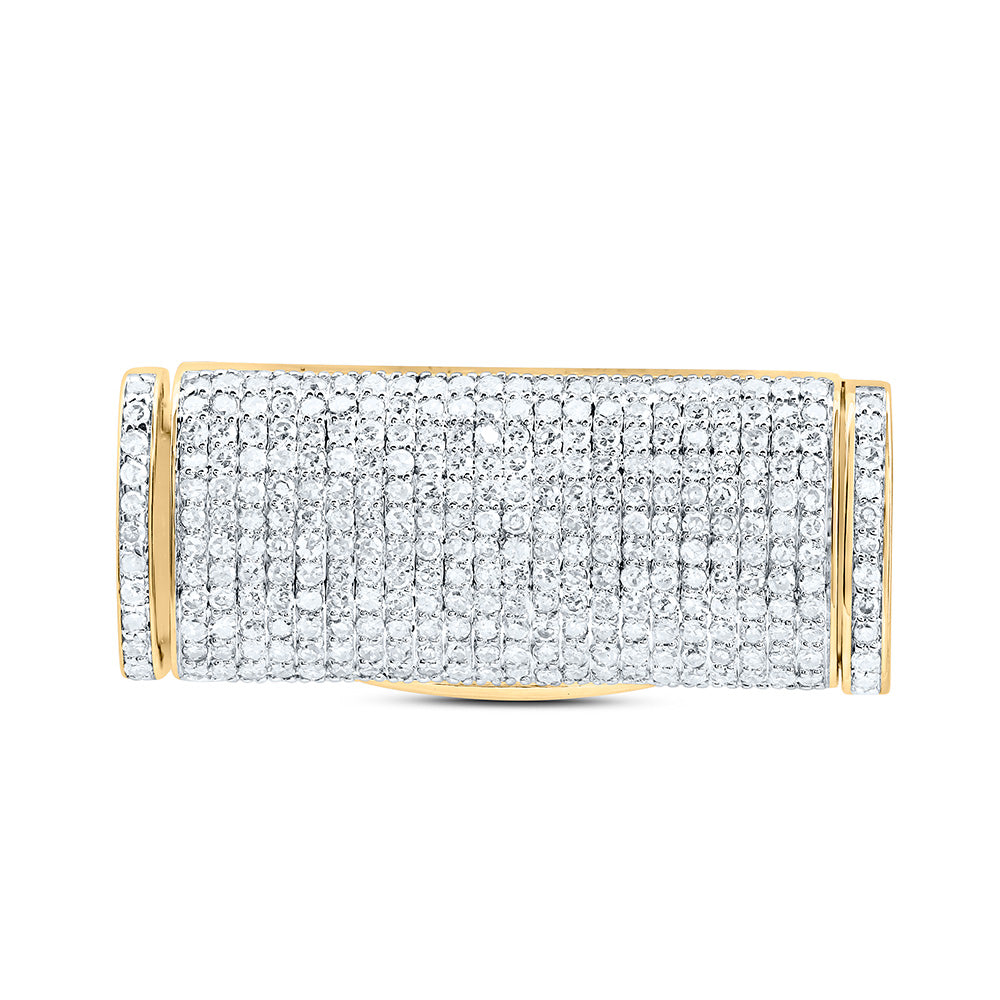 14k Gold 7/8 CTW-Natural Diamond (10MM) Cuban Lock Box