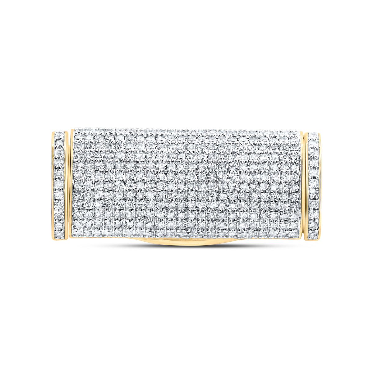 14k Gold 5/8 CTW-Natural Diamond (8MM) Cuban Lock Box