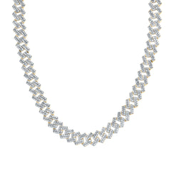 Sterling Silver 5 1/3 CTW-Natural Diamond P4 (11 MM) Cuban Chain (20 Inch )