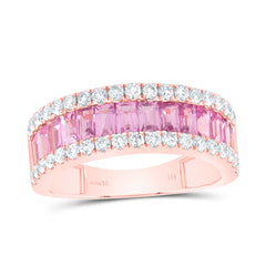 14k Gold 1/2 CTW-Natural Diamond 1 5/8 CTW-Bg-Pi Sapp Natural Gemstone Ladies Band