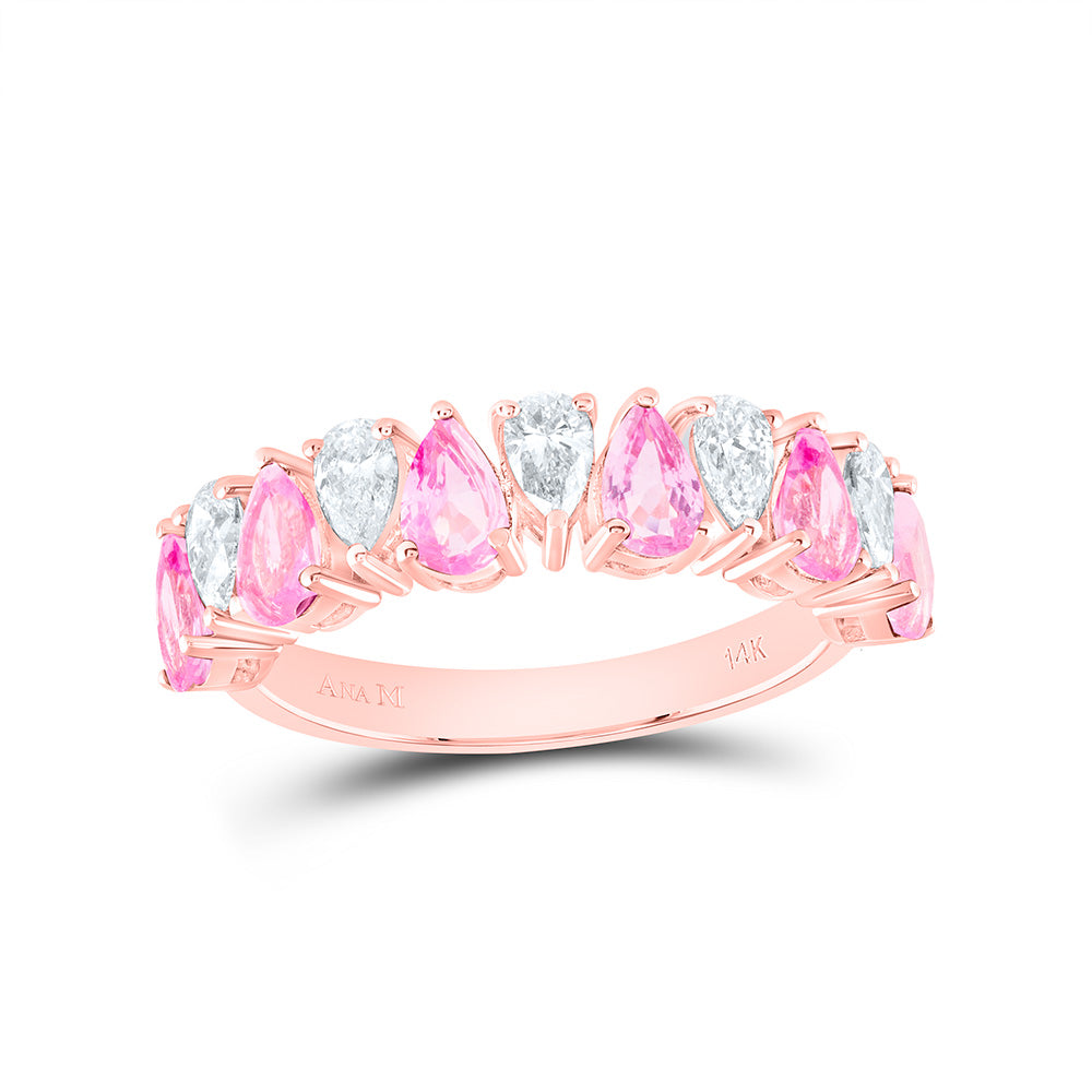 14k Gold 3/4 CTW-Natural Diamond 1 1/3 CTW-Ps-Pi Sapp Natural Gemstone Ring