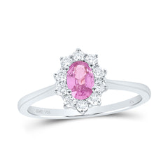 14k Gold 1/4 CTW-Natural Diamond 6X4 MM Ov-Pi Sapp Natural Gemstone Ring