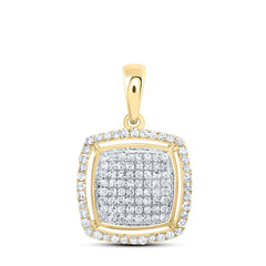 10k Gold 1/3 CTW-Natural Diamond Fashion Cushion Pendant