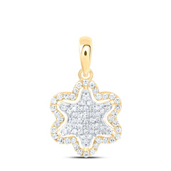 10k Gold 1/4 CTW-Natural Diamond Fashion Flower Pendant