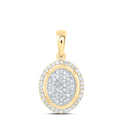 10k Gold 1/4 CTW-Natural Diamond Fashion Oval Pendant