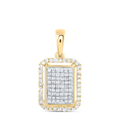 10k Gold 1/3 CTW-Natural Diamond Fashion Emerald Pendant