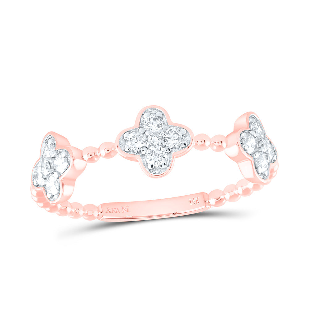 14k Gold 1/4 CTW-Natural Diamond Fashion Clover Ring