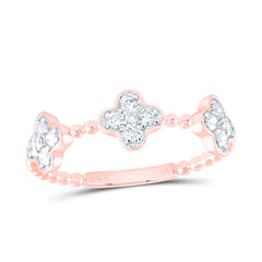 14k Gold 1/4 CTW-Natural Diamond Fashion Clover Ring
