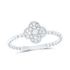 14k Gold 1/8 CTW-Natural Diamond Fashion Clover Ring