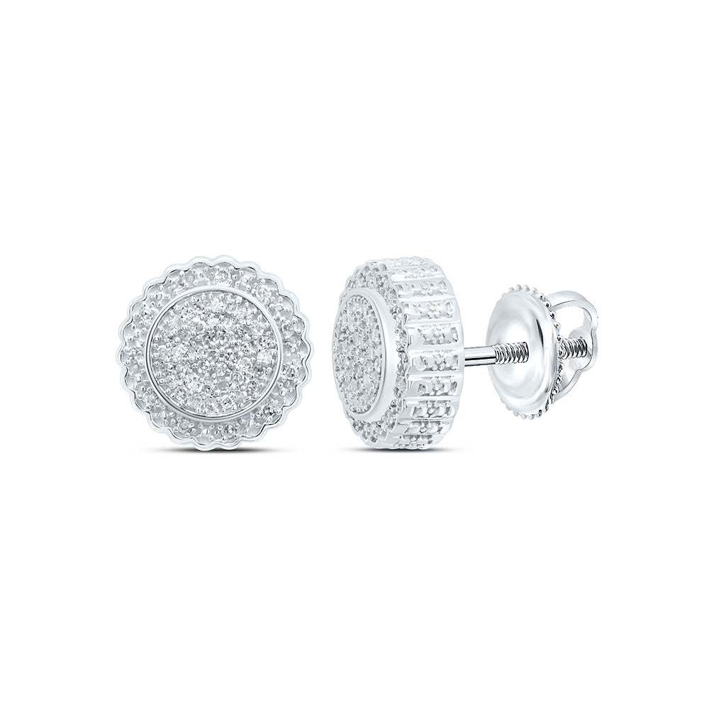 Sterling Silver 1/5 CTW-Natural Diamond Gift Round Earring
