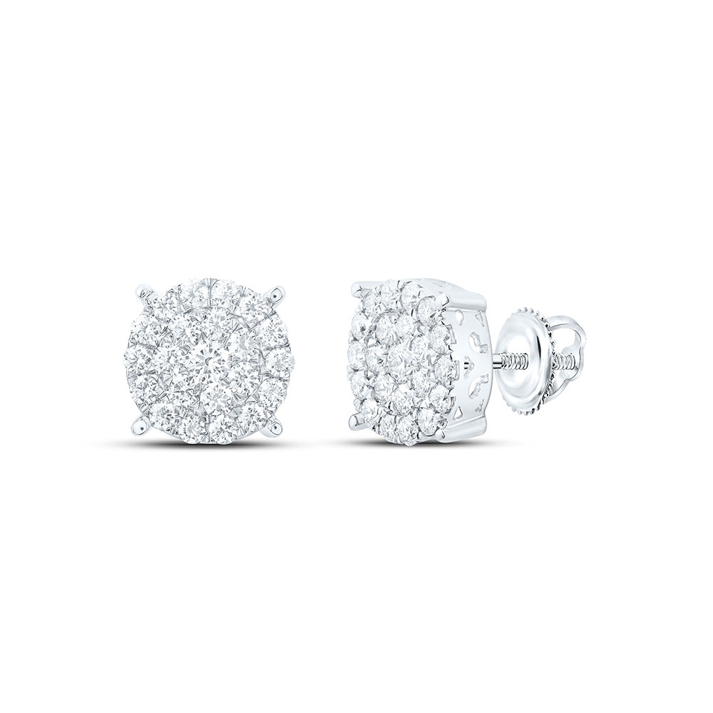 10k Gold 2 CTW-Natural Diamond Gift Round Earring