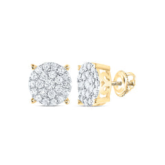 10k Gold 1 1/2 CTW-Natural Diamond Gift Round Earring